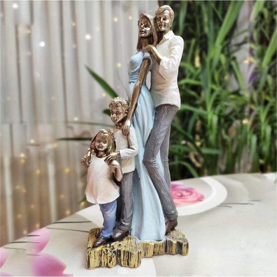 Family Statues Resin Crafts Home Decoration Sculptures Figures Furniture Ornaments Accessories For Living Room