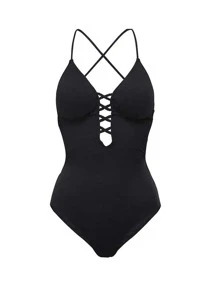 One-piece swimsuit female summer Korean ins sexy backless strap fashion swimsuit