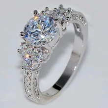 1 pieza diamante Anillo para mujeres compromiso Anillo de boda Bisutería