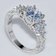 1 pieza diamante Anillo para mujeres compromiso Anillo de boda Bisutería