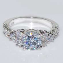 1 pieza diamante Anillo para mujeres compromiso Anillo de boda Bisutería