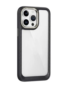 Contrast Frame Clear Phone Case - Clear - View 1