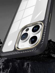 Contrast Frame Clear Phone Case - Clear - View 3