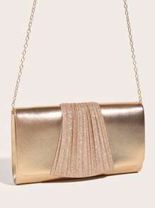 Luxury Dinner Bag, Evening Bag Glamorous, Elegant, Exquisite, Quiet Luxury Pu & Glitter Decorated Women's Clutch Bag Square Bag, Ruched For Lady, Woman, For Party Girl, Bride Perfect for Party, Wedding, Prom, Dinner/Banquet, Dinner/Banquet, Best Gift For Women Mom Teacher Friend Bridesmaid