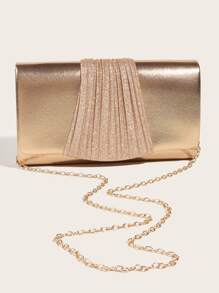 Luxury Dinner Bag, Evening Bag Glamorous, Elegant, Exquisite, Quiet Luxury Pu & Glitter Decorated Women's Clutch Bag Square Bag, Ruched For Lady, Woman, For Party Girl, Bride Perfect for Party, Wedding, Prom, Dinner/Banquet, Dinner/Banquet, Best Gift For Women Mom Teacher Friend Bridesmaid