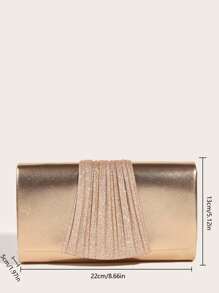 Luxury Dinner Bag, Evening Bag Glamorous, Elegant, Exquisite, Quiet Luxury Pu & Glitter Decorated Women's Clutch Bag Square Bag, Ruched For Lady, Woman, For Party Girl, Bride Perfect for Party, Wedding, Prom, Dinner/Banquet, Dinner/Banquet, Best Gift For Women Mom Teacher Friend Bridesmaid