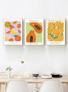 3入組水果樣式無框畫 - 彩色 - 查看 2