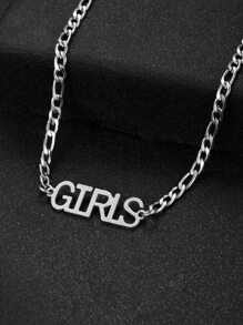 1入組個性化和時尚不銹鋼男士姓氏字母紀念情侶週年紀念日吊墜 - 銀色 - 查看 3