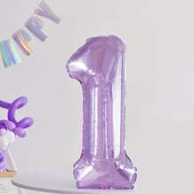 1入組32英寸紫色水晶數字鋁膜小氣球適用於兒童和生日派對裝飾用品