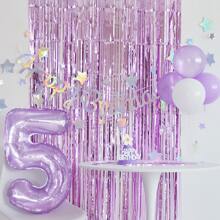 1入組32英寸紫色水晶數字鋁膜小氣球適用於兒童和生日派對裝飾用品