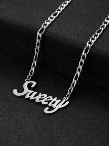 1入組個性化和時尚不銹鋼男士姓氏字母紀念情侶週年紀念日吊墜 - 銀色 - 查看 10