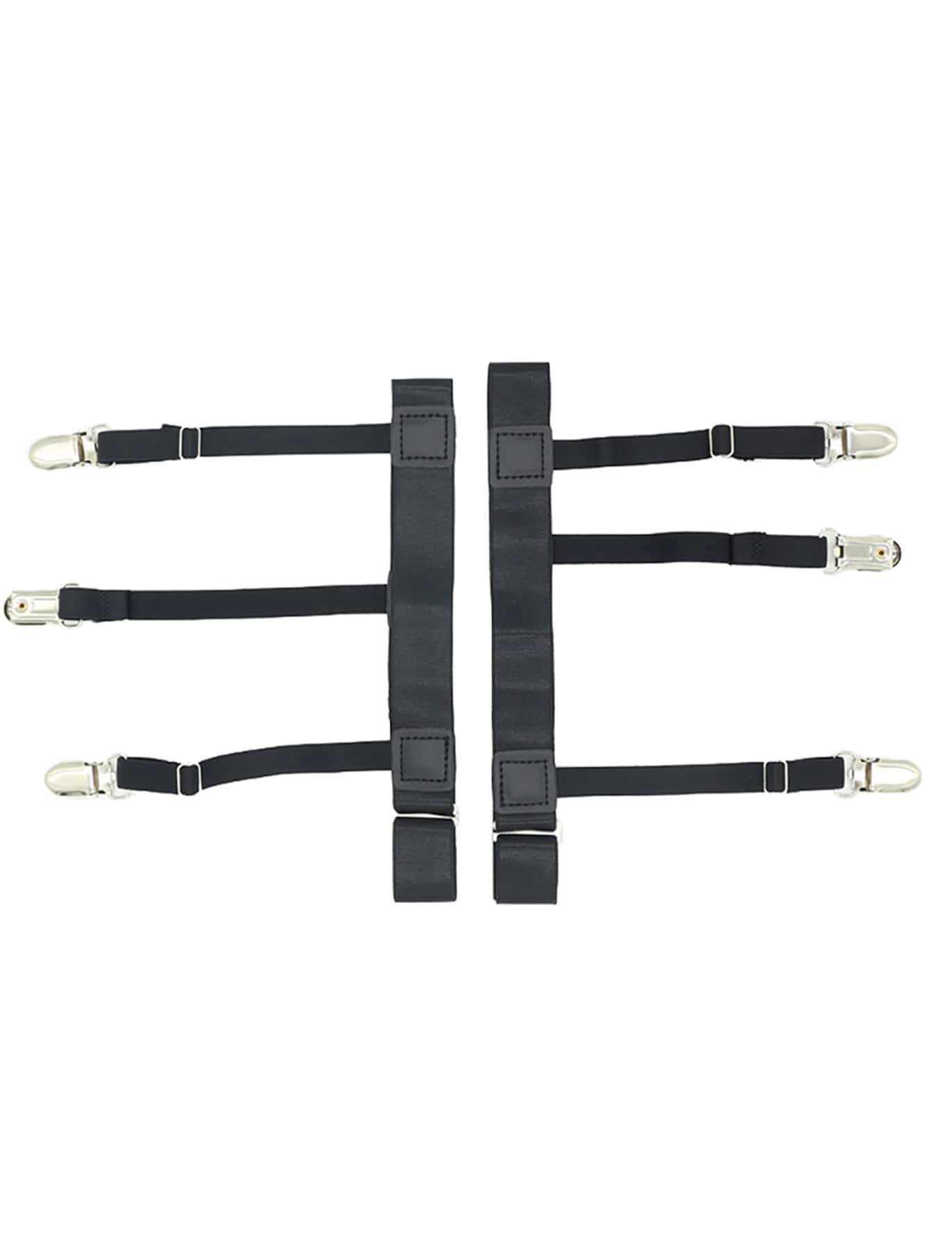 2 Miếng Không giới tính Áo sơ mi Với Garter Dây đai Đến Ngăn chặn Và Nếp nhăn - màu đen - Xem 1