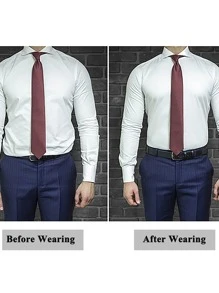 2 Miếng Không giới tính Áo sơ mi Với Garter Dây đai Đến Ngăn chặn Và Nếp nhăn - màu đen - Xem 3