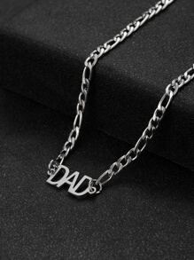 1入組個性化和時尚不銹鋼男士姓氏字母紀念情侶週年紀念日吊墜 - 銀色 - 查看 11