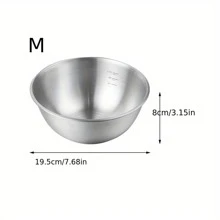 Stainless Steel Mixing Bowl, Salad Bowl, Kitchen Bowl, Multifunctional Mixing Bowl, Dough Bowl, Stackable, Reusable, Suitable For Cooking And Food Storage, Easy To Clean Thick Multi-Purpose Restaurant, Refrigerator Safe And Rust Resistant School Supplies,Back To School - Silver - View 5