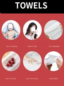 压缩一次性毛巾旅行便携洁面巾加厚干湿两用旅行一次性用品旅行酒店必备户外用品房间用品沙滩旅行迷你经期一次性用品浴室配件 - 白色 - 查看 6