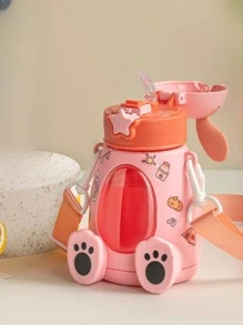 1 pieza Botella de agua con dibujos animados en forma de conejo de plástico - Rosa - Ver 9