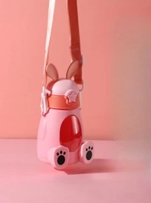 1 pieza Botella de agua con dibujos animados en forma de conejo de plástico - Rosa - Ver 8