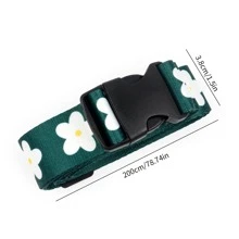 1pc 2m Green High Quality Digital Printing Adjustable Luggage Strap Packing Belts Travel Suitcase Plastic Buckle Strap Luggage Packing Strap Travel Bag Holder Strap For Travel Flight Business Trip Holiday For Suitcase Backpack Bag For School School Accessories School Stuff