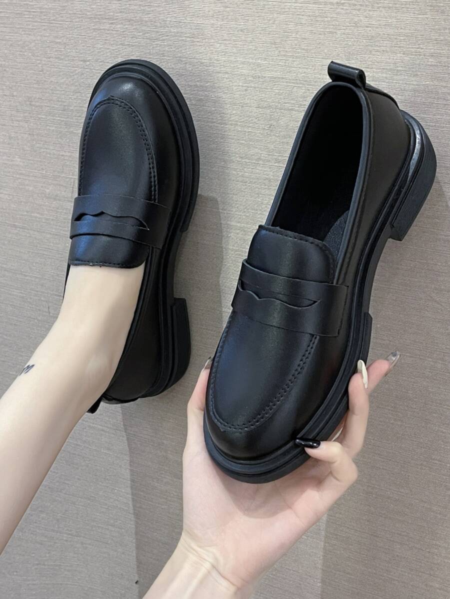 de mujeres de moda clásico negro Mocasines Zapatos planos - Negro - Ver 1