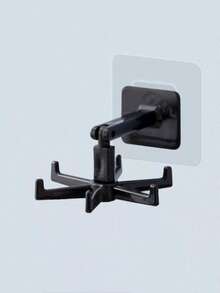 1pc Rotatable Plastic Jewelry Tower, Daily Black Wall Mounted Necklace Storage Rack For Storing Jewelry, Bathroom - Black - View 3