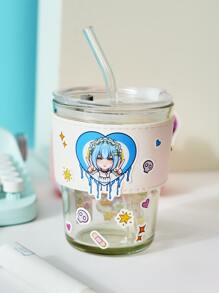 1pc Sweet & Cool Anime Girl Series Diy Decorative Sticker - Pink - View 5