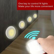 3入組COB遙控感應輕敲燈,合適適用於床側,臥室,衣櫃,櫥櫃,觸碰小夜燈 - 白色 - 查看 3