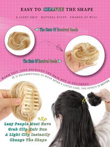 高溫絲4寸金色間色直發爪夾髮髻 - 間色 - 查看 4