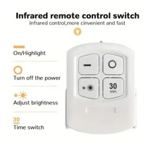 3入組COB遙控感應輕敲燈,合適適用於床側,臥室,衣櫃,櫥櫃,觸碰小夜燈 - 白色 - 查看 8