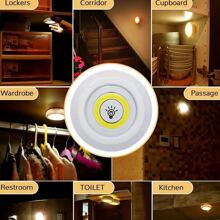 3入組COB遙控感應輕敲燈,合適適用於床側,臥室,衣櫃,櫥櫃,觸碰小夜燈 - 白色 - 查看 5