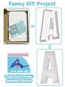 1pc PS Balloon Storage Box, Modern Letter Shaped Balloon Box For Party - White - View 2