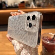 闪亮水钻纹理手机壳适用于 11/15/16、17 Pro Max，适合女性，透明手机壳适用于 13 Pro、A15/A53/A73、Note 12/11S