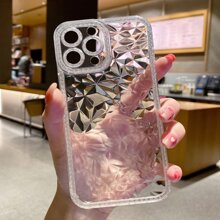闪亮水钻纹理手机壳适用于 11/15/16、17 Pro Max，适合女性，透明手机壳适用于 13 Pro、A15/A53/A73、Note 12/11S