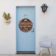 No Soliciting Sign, Do Not Disturb Sign, No Soliciting Door Sign, No Soliciting Anytime Sign, No Soliciting Sticker, No Strangers Please Sign, No Soliciting Sign - Coffee Brown - View 4