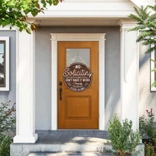 No Soliciting Sign, Do Not Disturb Sign, No Soliciting Door Sign, No Soliciting Anytime Sign, No Soliciting Sticker, No Strangers Please Sign, No Soliciting Sign - Coffee Brown - View 2
