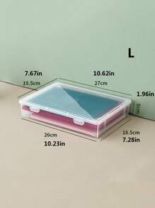 1pc Transparent Storage Box For Documents, Stationeries And Small Items In Different Sizes - Clear - View 9