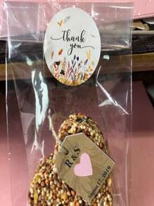 TYFYO 500 件/卷 1 英寸感谢花卉工艺婚礼装饰贴纸，用于密封的自粘标签，圣诞节情人节 - 黃色 - 查看 5