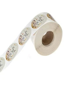 TYFYO 500 件/卷 1 英寸感谢花卉工艺婚礼装饰贴纸，用于密封的自粘标签，圣诞节情人节 - 黃色 - 查看 3