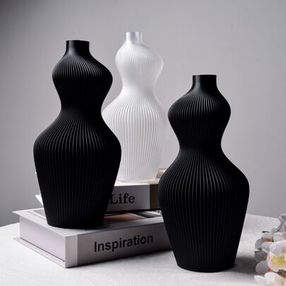 1入組創意花瓶3D印刷可降解北歐風格簡約風花套裝乾花花瓶裝飾用品