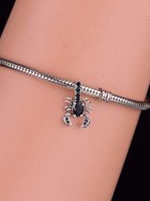 HuooNew 1pc Cool 925 Sterling Silver Scorpion Pendant With Bead For Diy, Unisex For Party