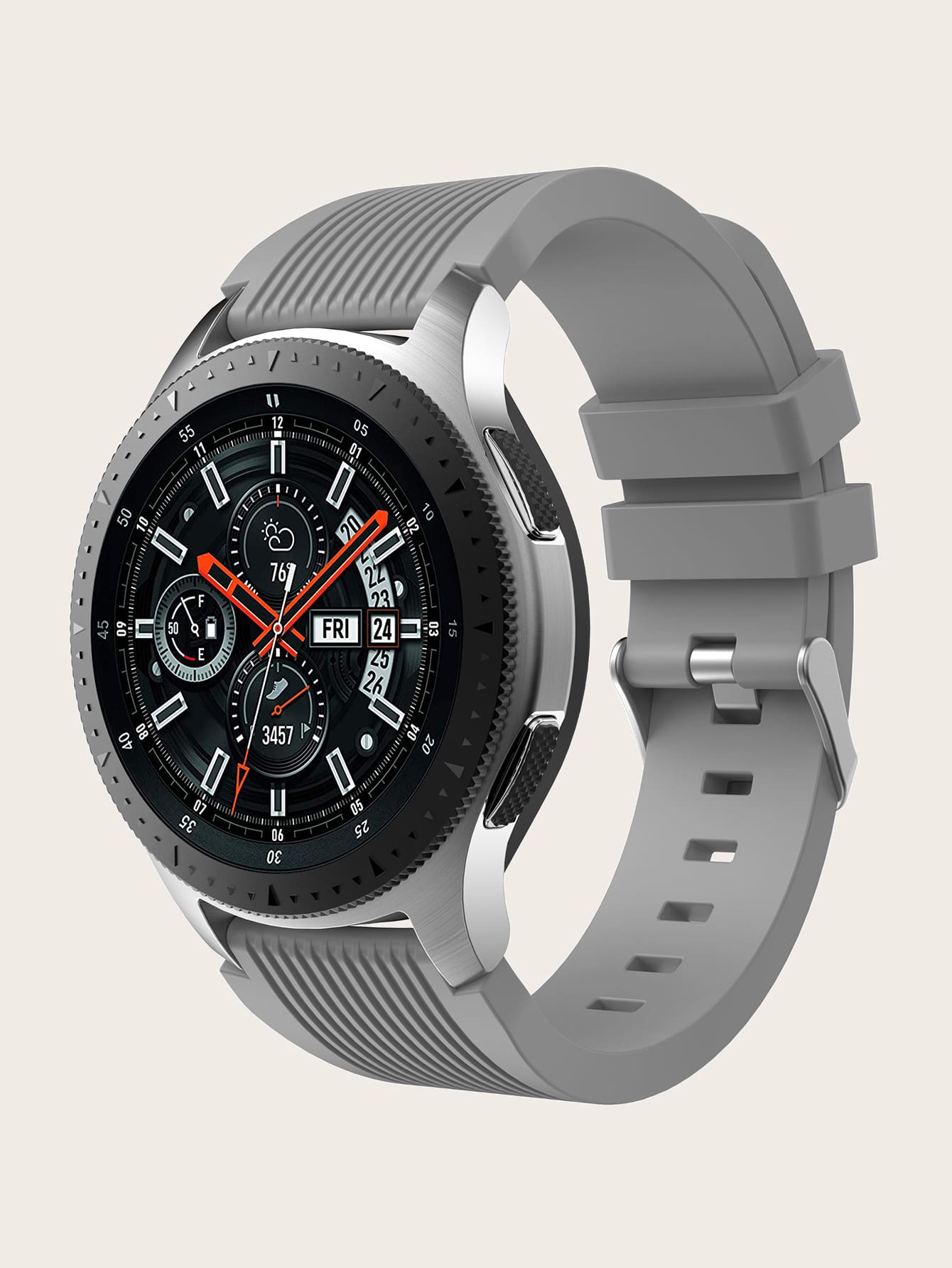 Correa de reloj de silicona 22mm unicolor - Gris - Ver 1