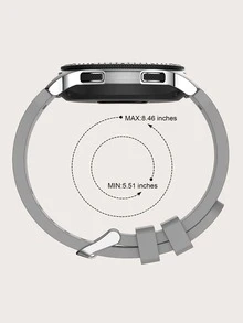 Correa de reloj de silicona 22mm unicolor - Gris - Ver 7