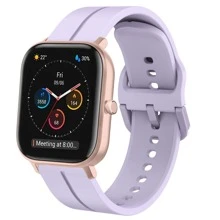 硅胶表带适用于 Amazfit GTS、GTS 4、GTS 4 Mini、GTS 2 Mini、GTS 2、GTS 2e、GTS 3、Amazfit Bip、Bip 3、Bip 3 Pro、Bip U、Bip U Pro，20 毫米替换运动腕带，男女皆宜，紫色，可作为返校学生的礼物 - 紫色 - 查看 1