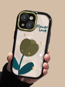 Cream-Shell Black-Green Tulip Phone Case - Multicolor - View 2