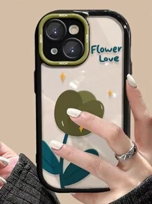 Cream-Shell Black-Green Tulip Phone Case - Multicolor - View 1