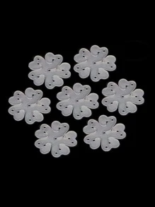 10pcs Decorative Balloon Clips With Flower Shape, Party Wedding Home Decoration,Christmas - White - View 2