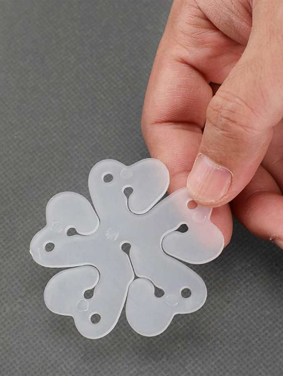 10pcs Decorative Balloon Clips With Flower Shape, Party Wedding Home Decoration,Christmas - White - View 1