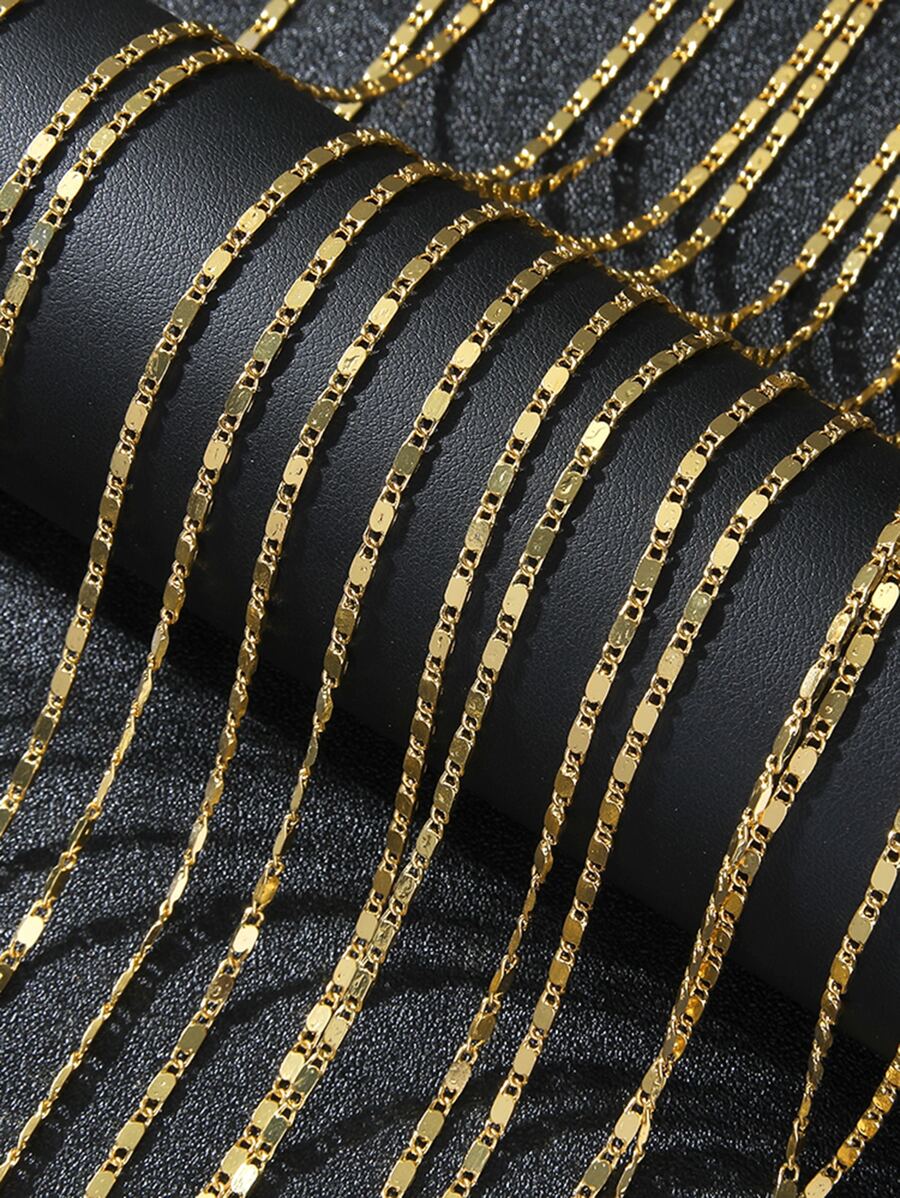 4075cm Copper Sheet Chain Necklace, Women's Popular Jewelry Chain