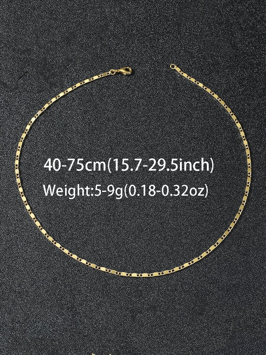4075cm Copper Sheet Chain Necklace, Women's Popular Jewelry Chain