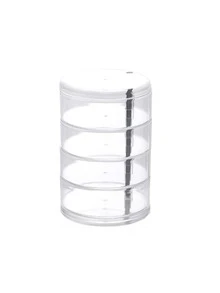 1pc Rotatable Transparent Desktop Storage Box For Jewelry & Hair Accessories, Dustproof, Multilayered - White - View 3